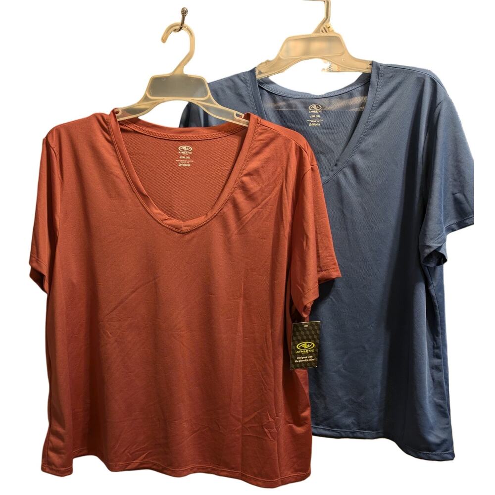 2 Athletic Works Women's V-neck Shirts